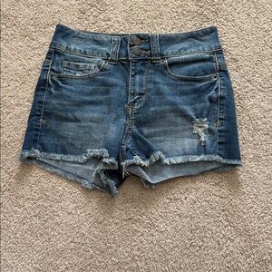 Mudd Denim Blue Distressed Jean Shorts